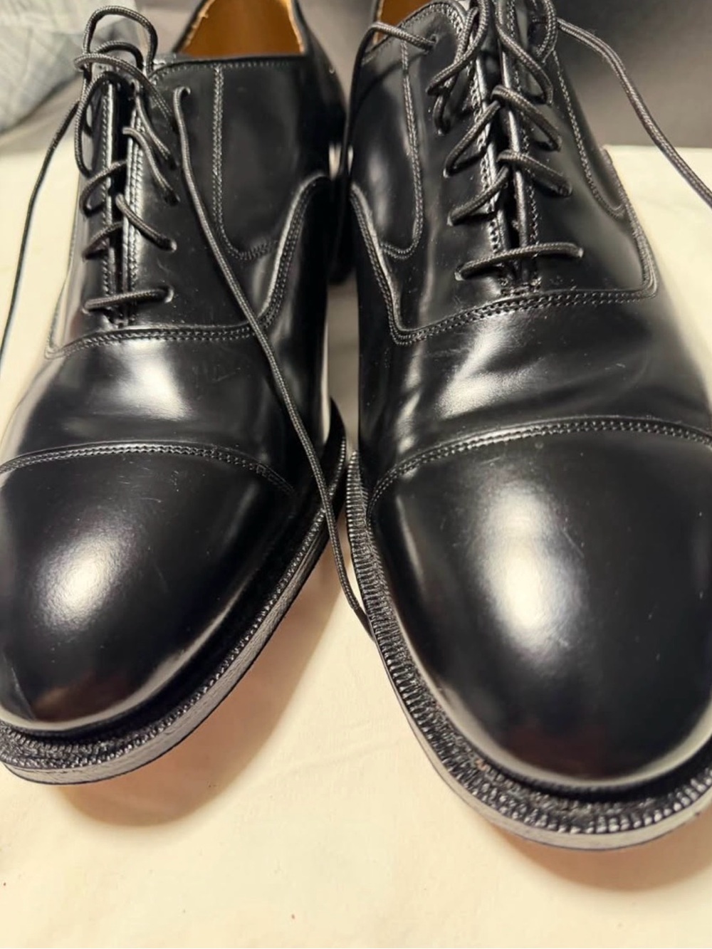 Johnston & Murphy Black Cap-Toe Derby Shoes Size 9 Worn Once